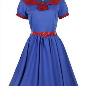 Lindy Bop Odette Dress Red Blue Rockabilly medium